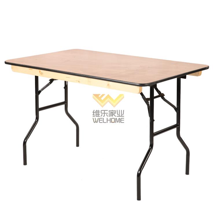 Natural color wooden folding table for event F1022